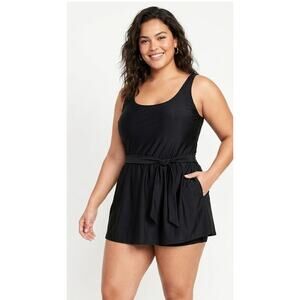BLAIR Women's One-Piece Swimsuit 2XL Black Nylon Spandex Lycra Summer